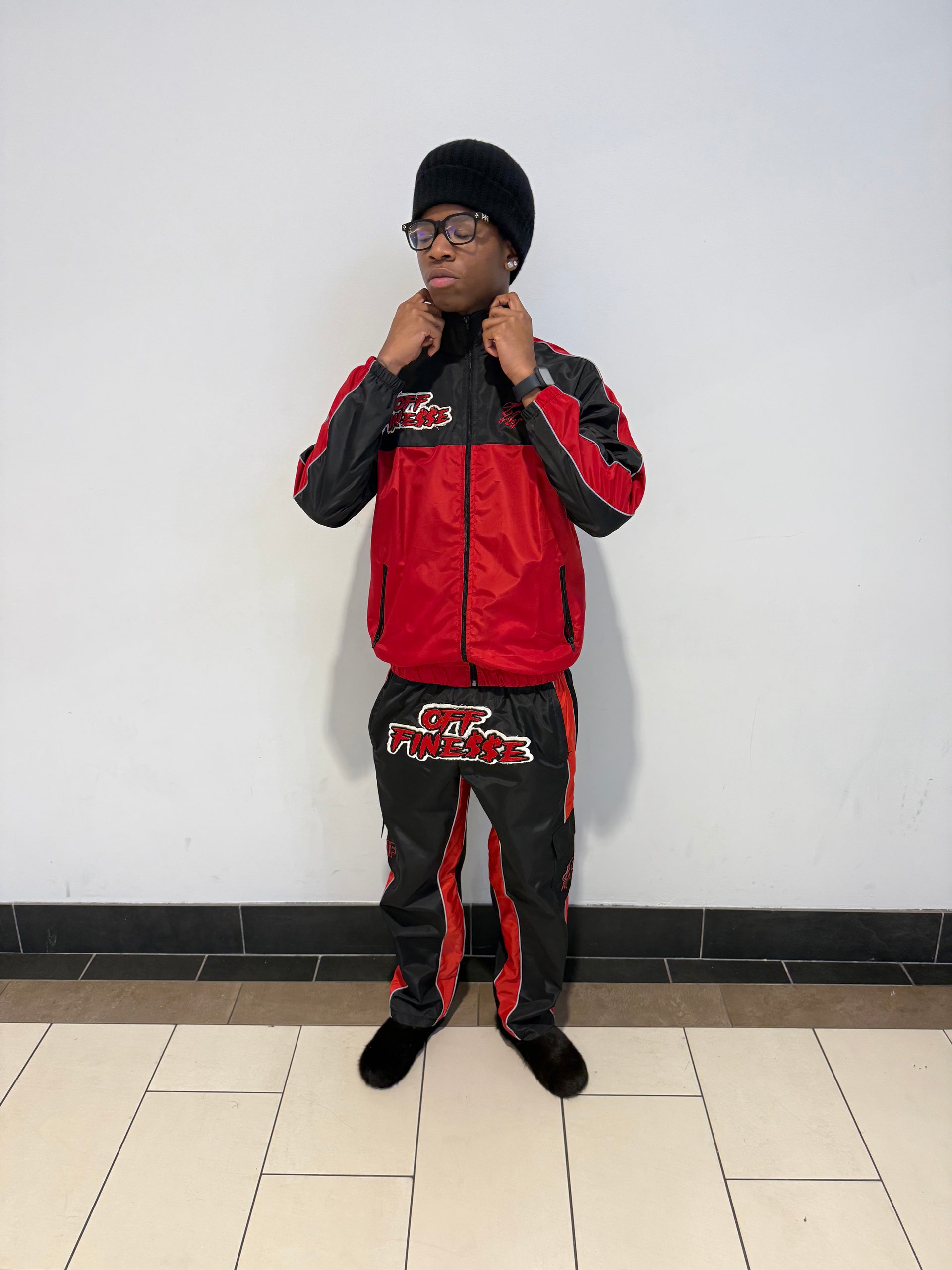 Crimson Windbreaker Set