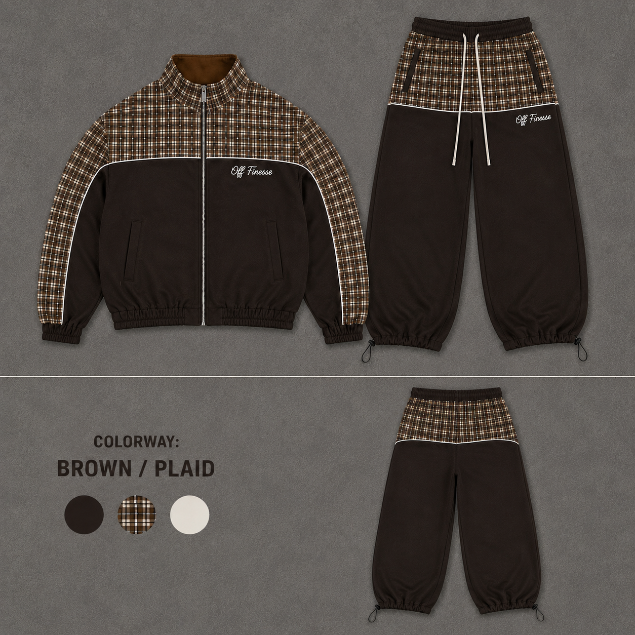 MOCHA PLAID ESSENTIAL PANTS