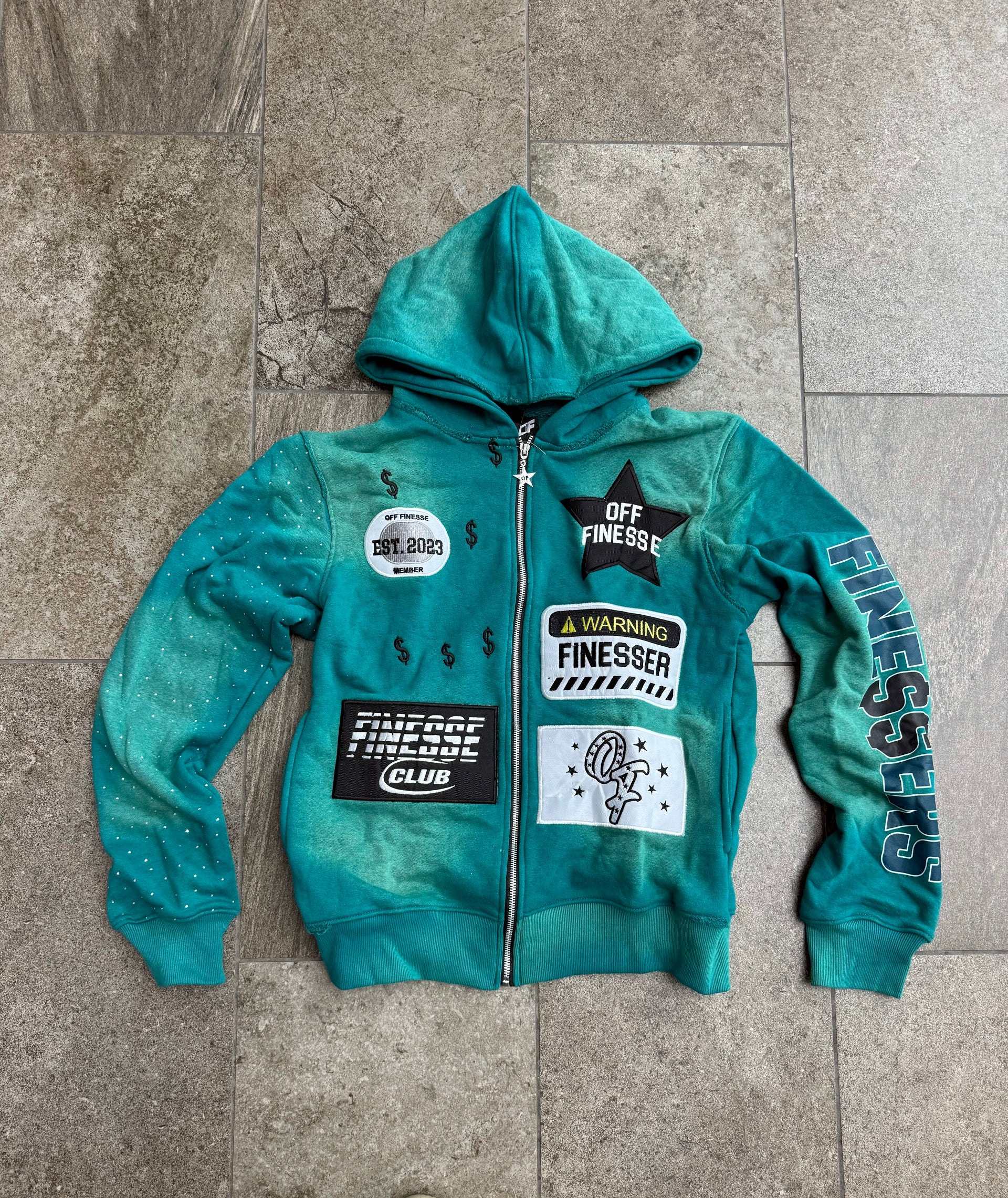 Aqua Patchwork Zipup