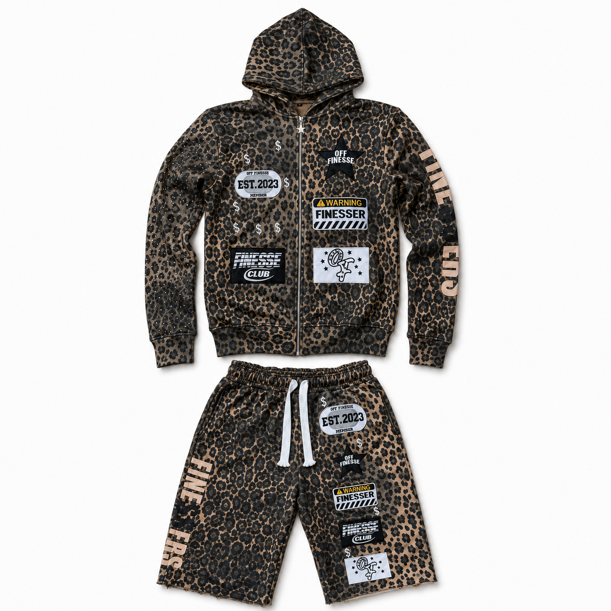 Cheeta patchwork shortsets