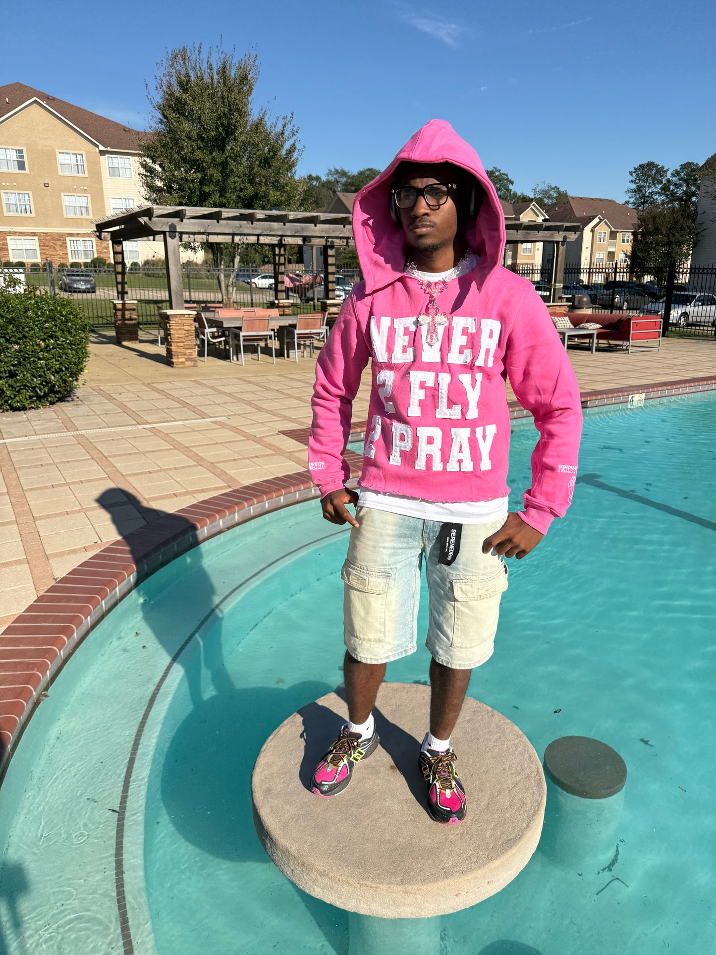 NEVER 2 FLY 2 PRAY (PINK) HOODIE