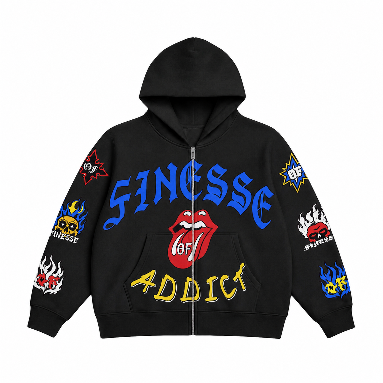 BLACK FINESSE ADDICT ZIPUP