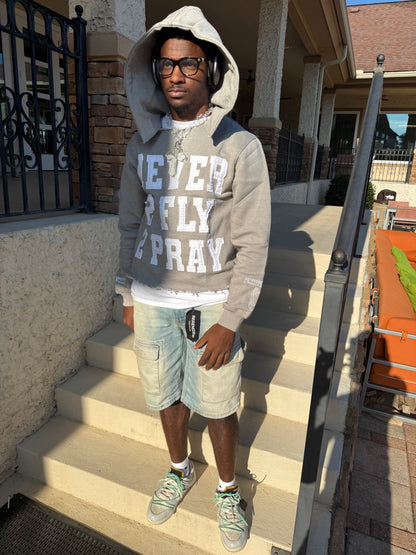NEVER 2 FLY 2 PRAY (GREY) HOODIE