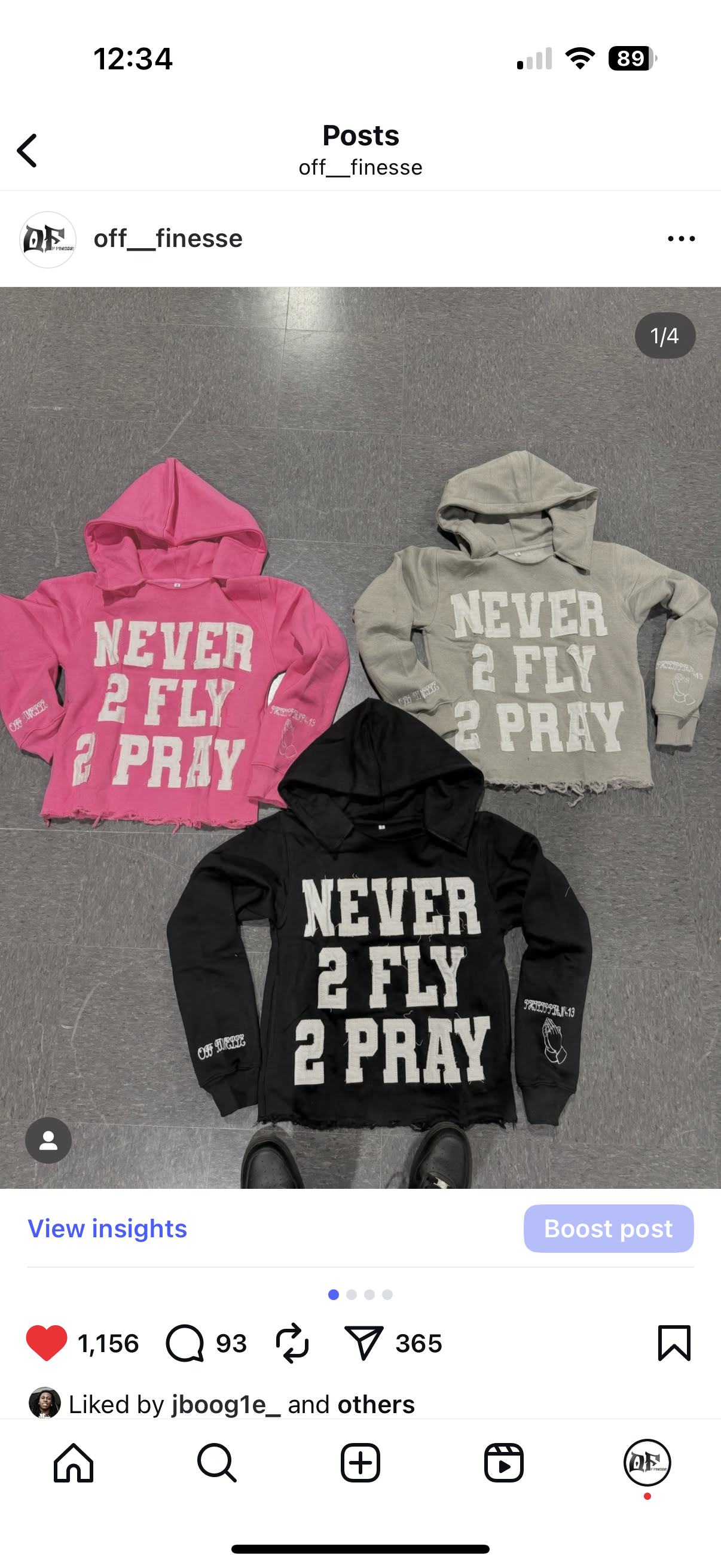 GREY NEVER 2 FLY 2 PRAY HOODIE