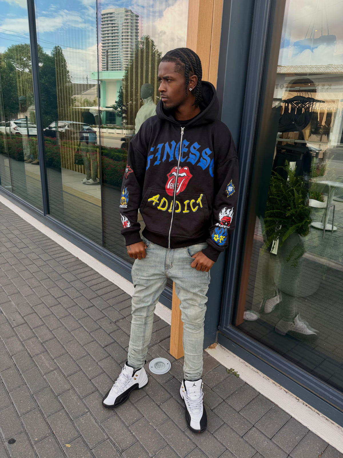 BLACK FINESSE ADDICT ZIPUP