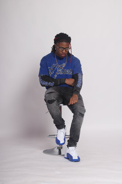 ROYAL BLUE DOUBLE LAYERED SLEEVES