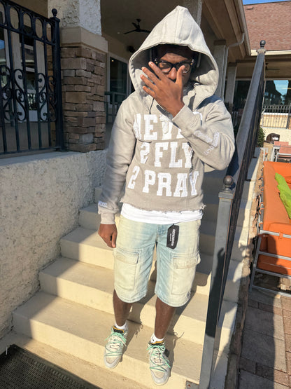 NEVER 2 FLY 2 PRAY (GREY) HOODIE