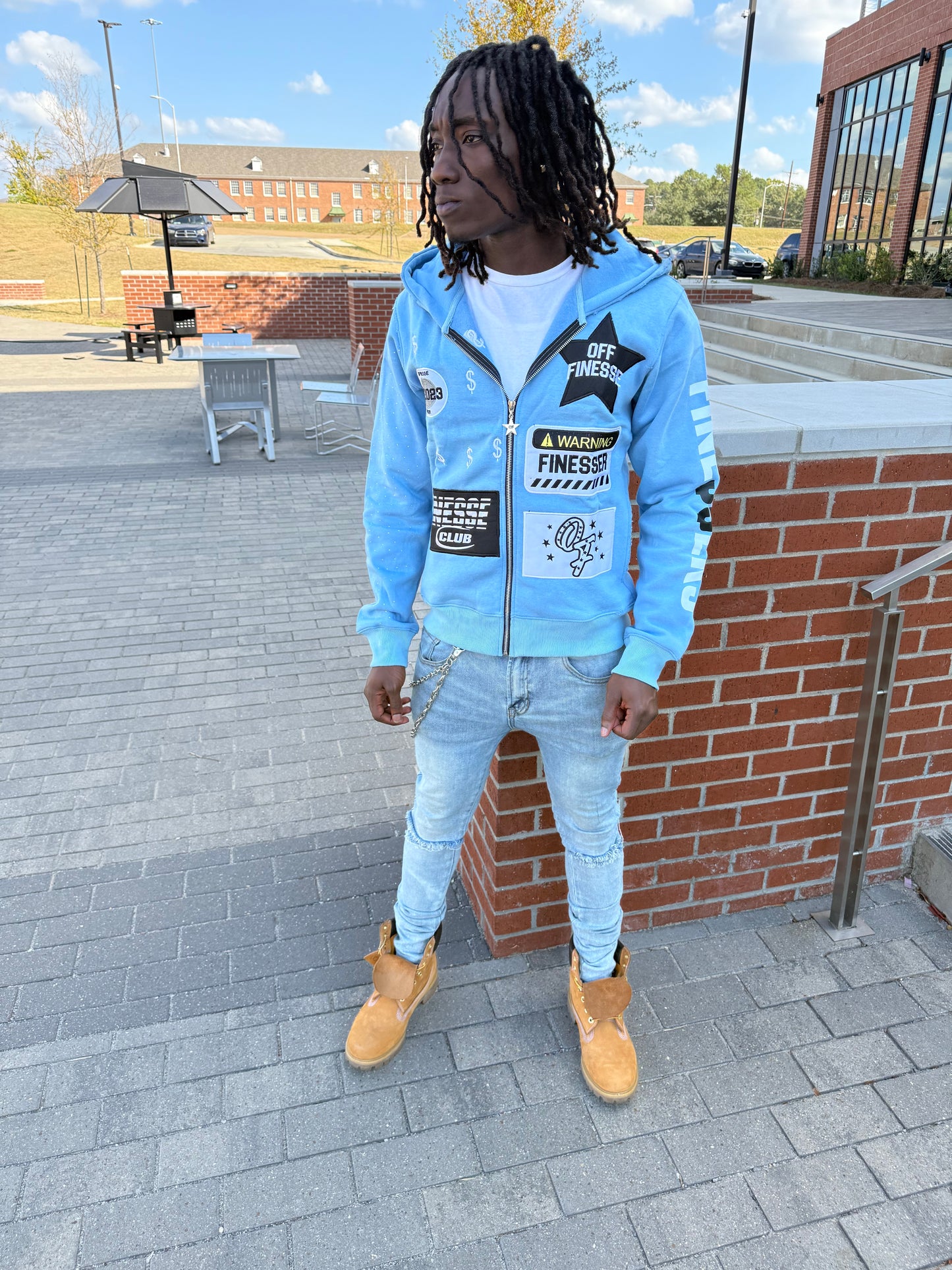 SKY BLUE PATCHWORK ZIPUP