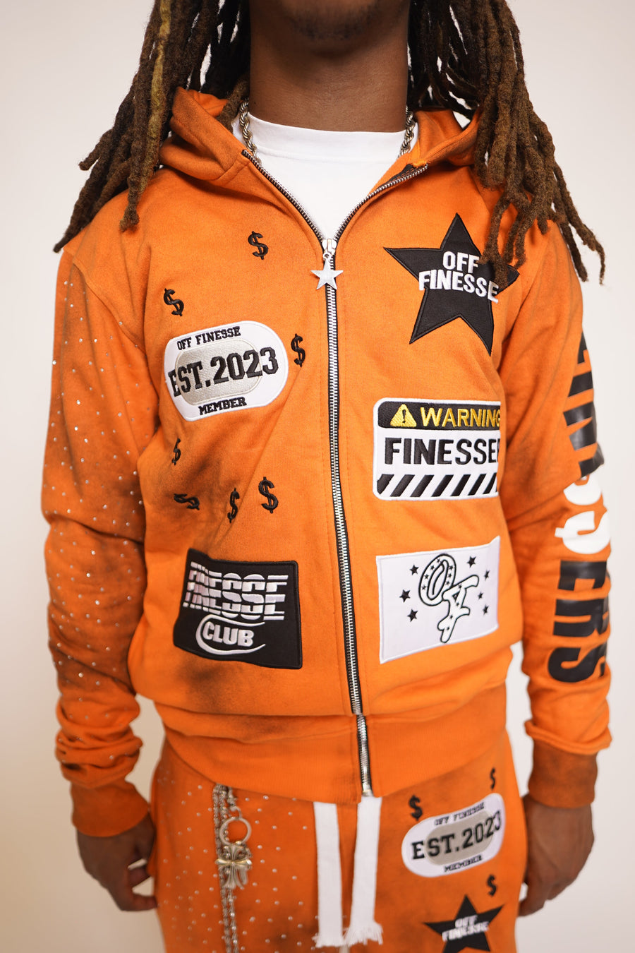Orange Patchwork Zipup