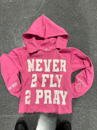 NEVER 2 FLY 2 PRAY (PINK) HOODIE