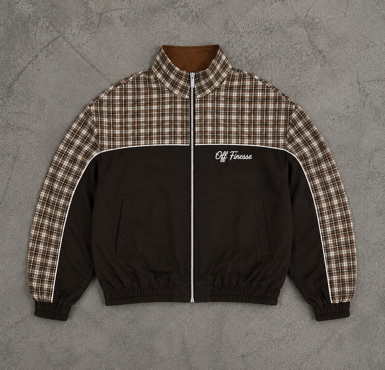 MOCHA PLAID ESSENTIAL JACKET