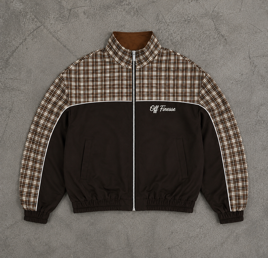 MOCHA PLAID ESSENTIAL JACKET