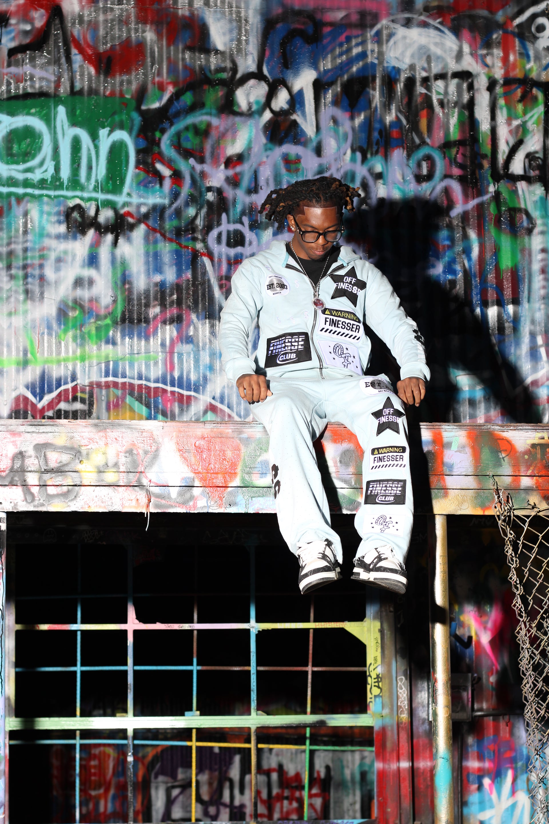 Sky Blue PatchWork Sweatsuit