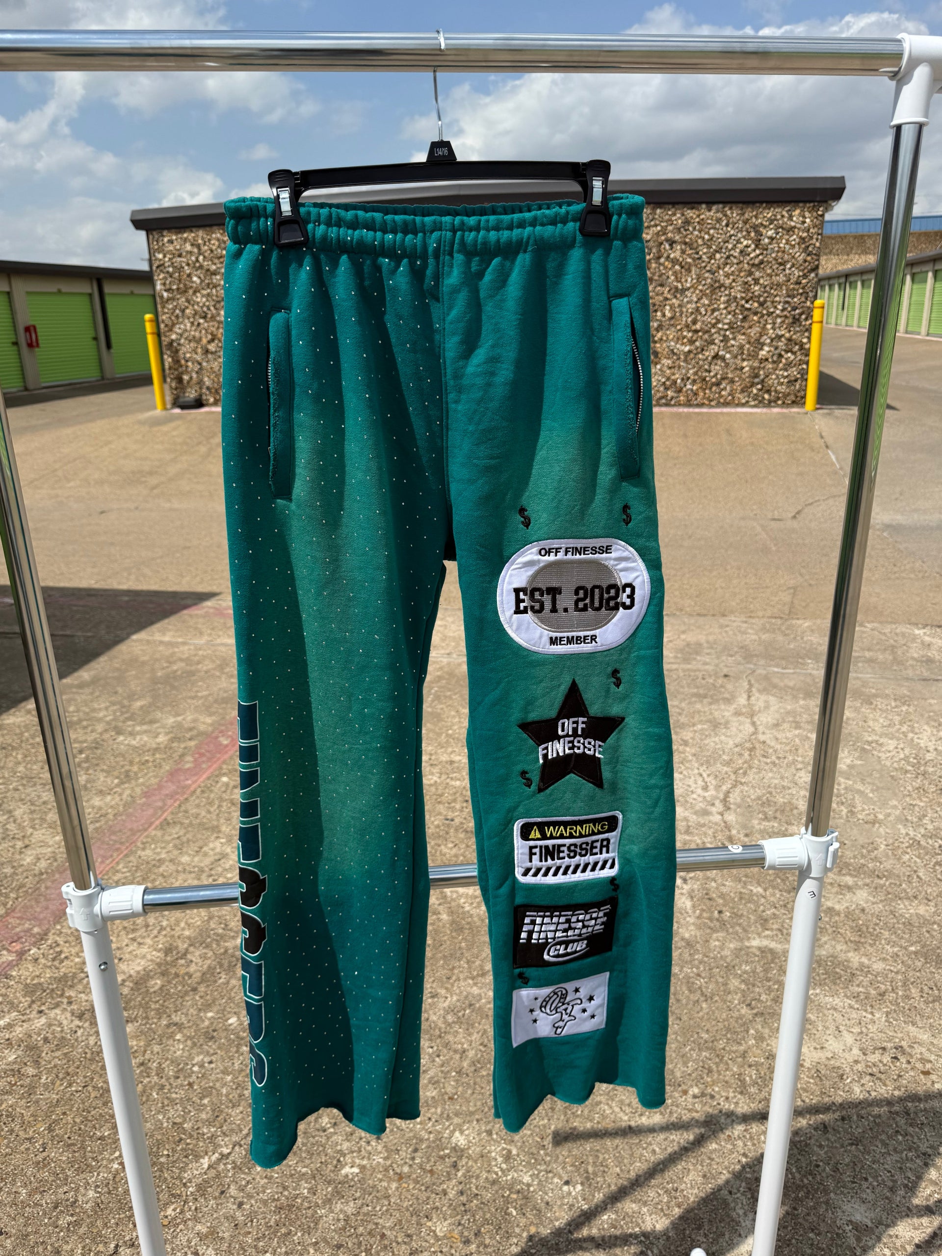 Aqua Patchwork Sweats