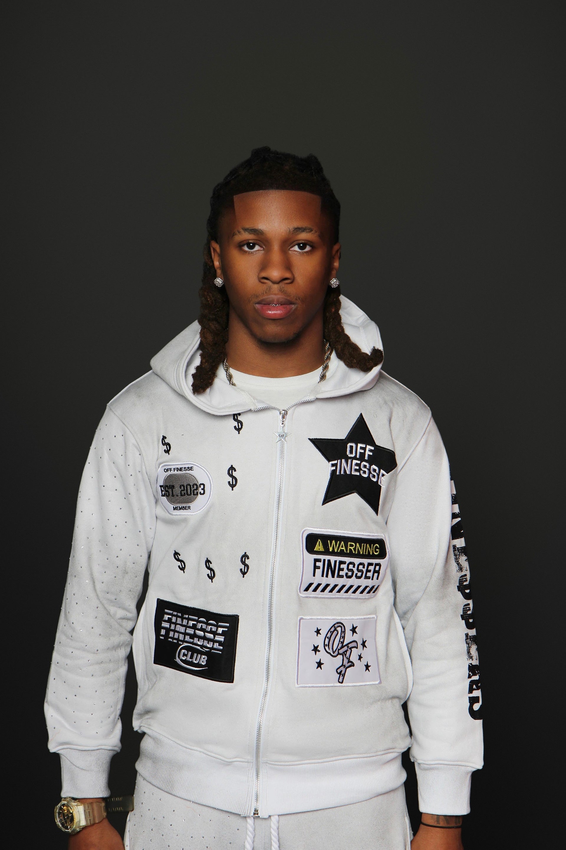 Patchwork “smoke“ Zipup