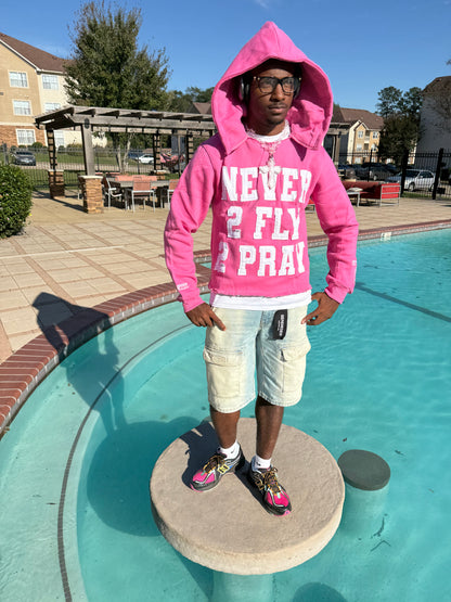 NEVER 2 FLY 2 PRAY (PINK) HOODIE