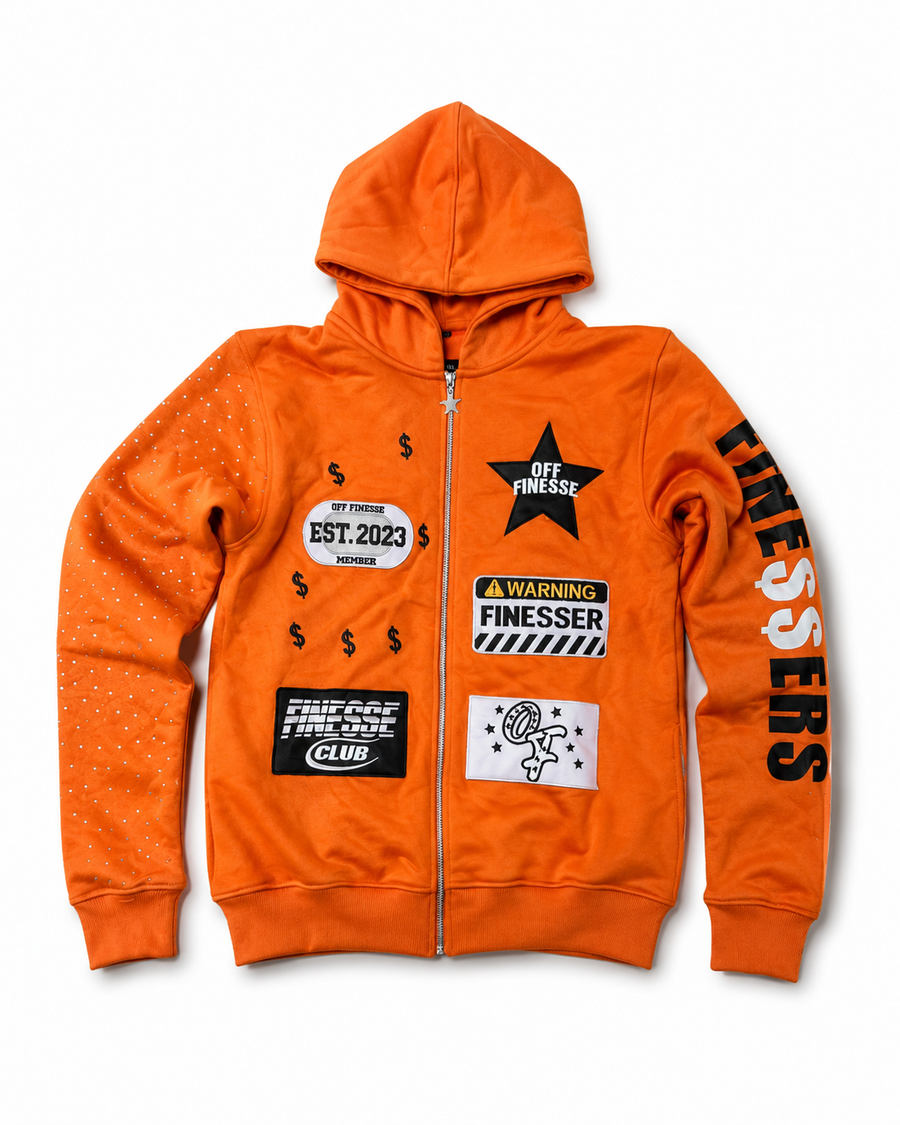 Orange Patchwork Zipup