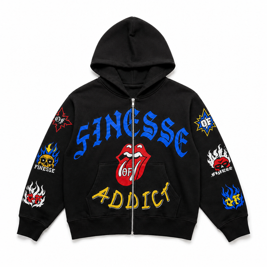 BLACK FINESSE ADDICT ZIPUP