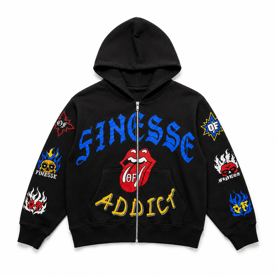 BLACK FINESSE ADDICT ZIPUP