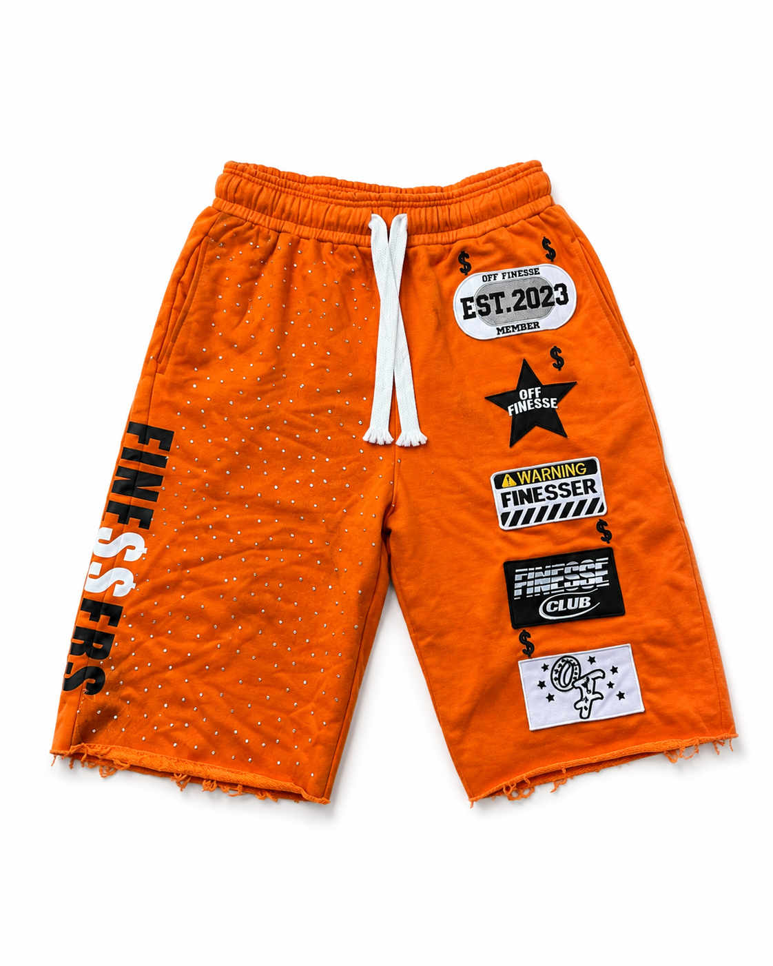 Orange Patchwork Shorts