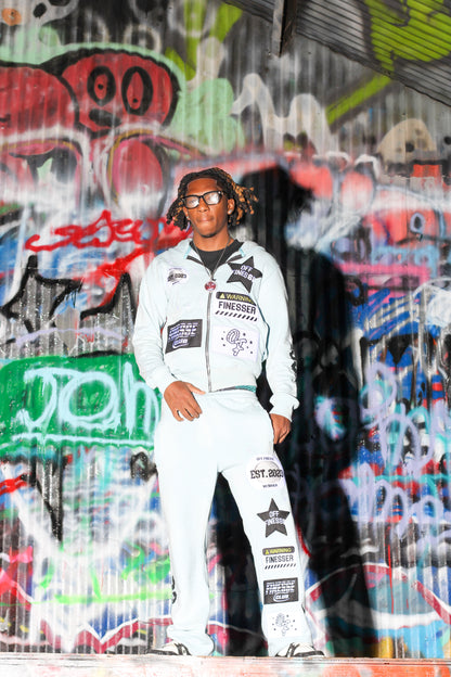 SKY BLUE PATCHWORK ZIPUP