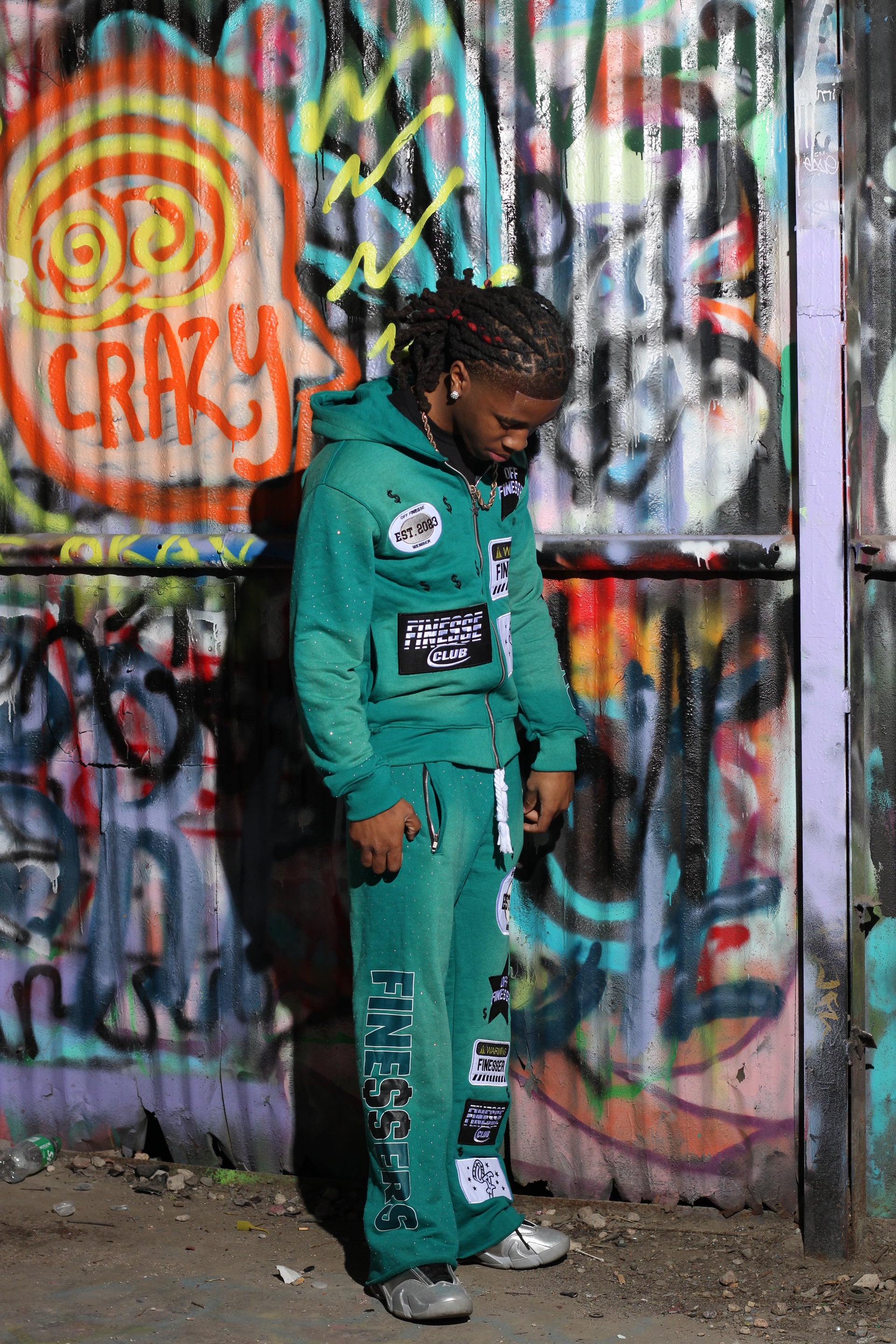 “AQUA” Patchwork Sweatsuit