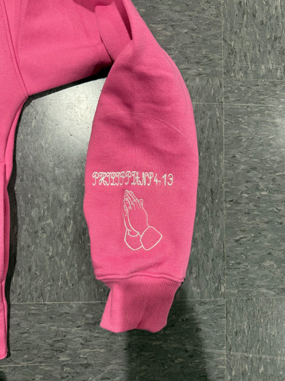 NEVER 2 FLY 2 PRAY (PINK) HOODIE