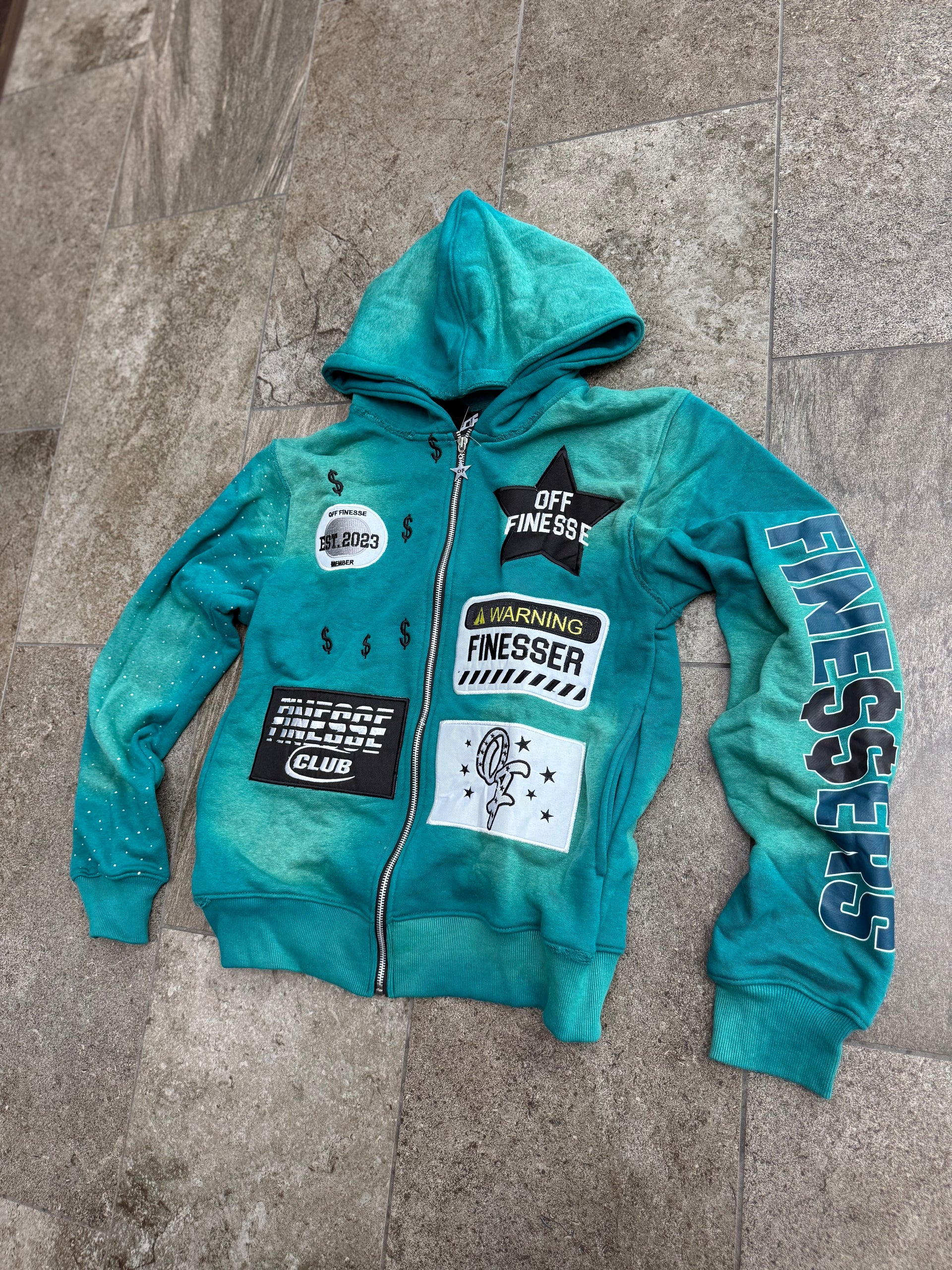 Aqua Patchwork Zipup