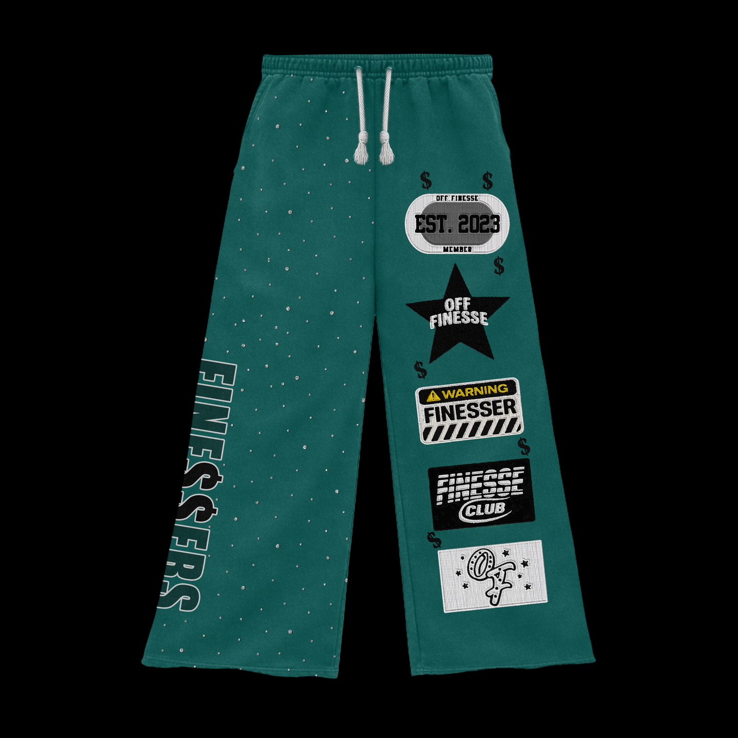 AQUA PATCHWORK SWEATS