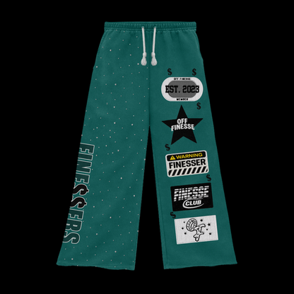 AQUA PATCHWORK SWEATS