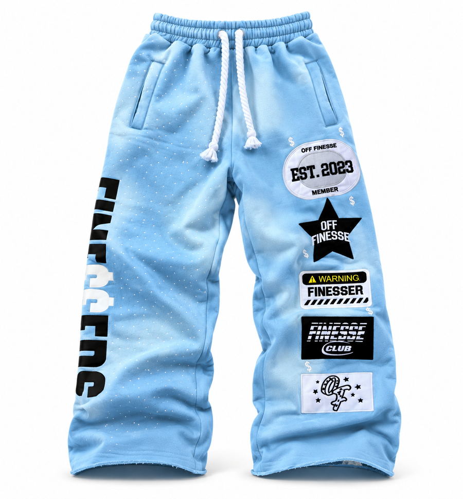 SKY PATCHWORK SWEATS