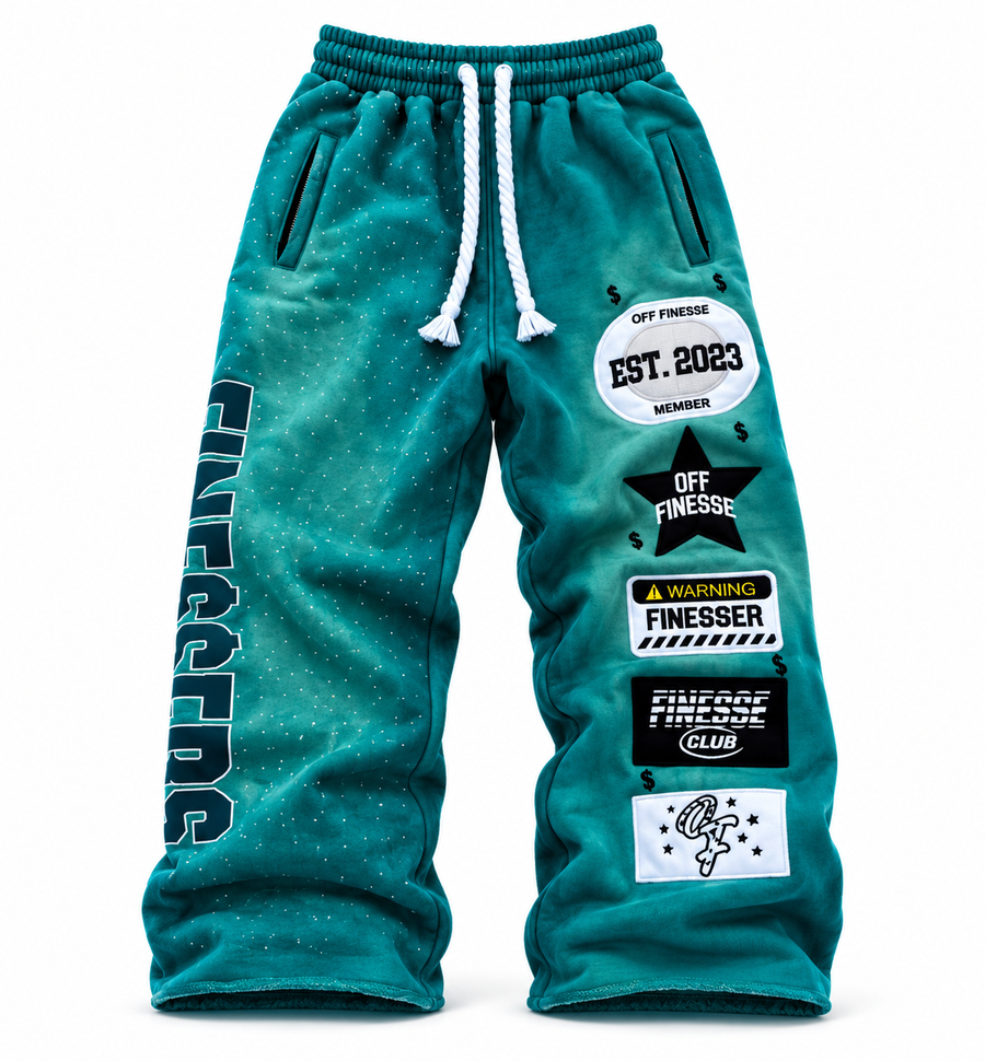 AQUA PATCHWORK SWEATS