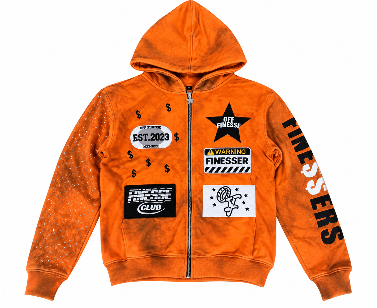 Orange Patchwork Zipup