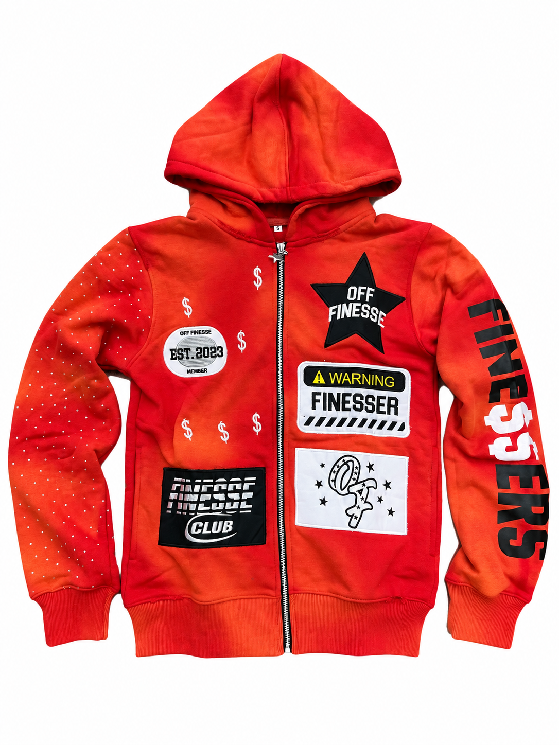 RED PATCHWORK ZIPUP
