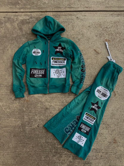 AQUA PATCHWORK SWEATS