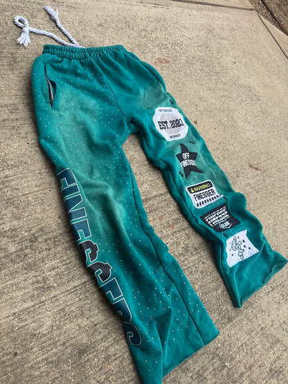 AQUA PATCHWORK SWEATS