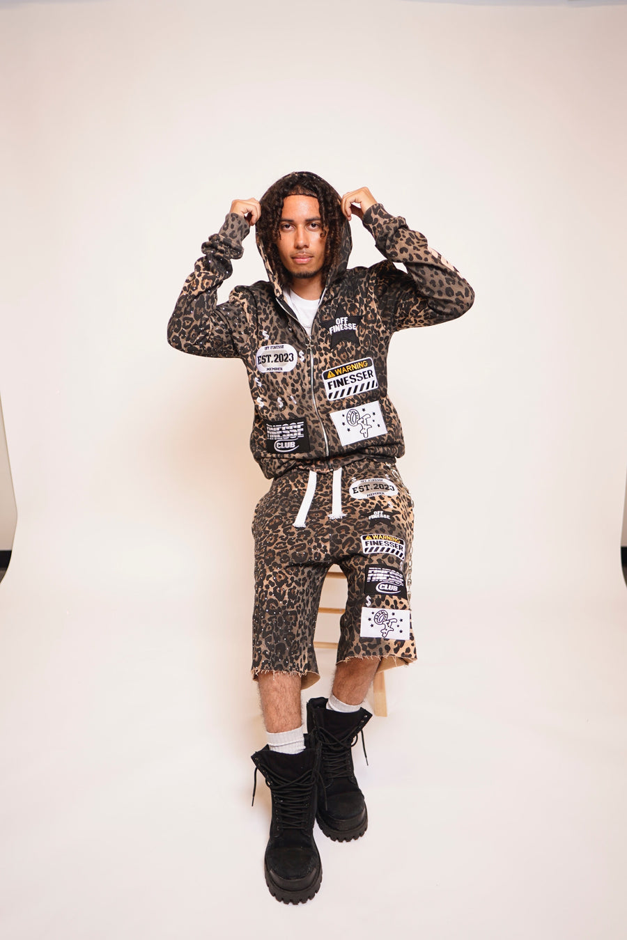 Cheeta patchwork shortsets