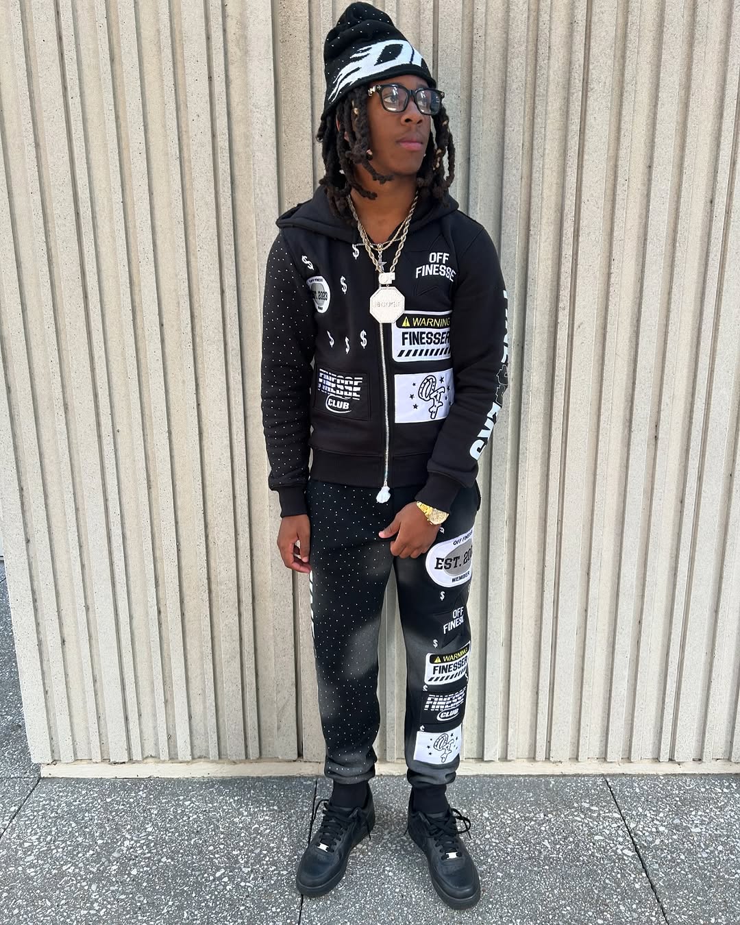 "Midnight" Patchwork Sweatsuit